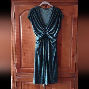 Womens Apt 9 Peacock Feather Print Dress - Blue/Green (womens L)